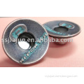 metal button with concave side
